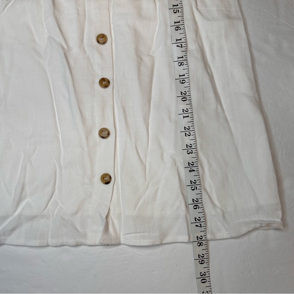 Commense Elegant White Sleeveless Darling Linen Plain Mini Dress Size M - Picture 9 of 17
